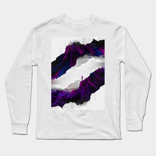 Purple Electric Butterfly Isolation Long Sleeve T-Shirt by stohitro